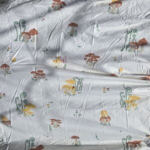 Twin XL Mushroom Print Flat Sheet Dorm Room extra sheet